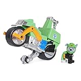 PAW PATROL Moto Pups Rockys Motorrad mit Spielfigur, Fahrzeug mit Rückzugs- und...