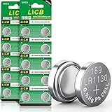 LiCB 20 Stück LR1130 batterien knopfzellen, AG10 l1131 189 1,5V Alkaline Batterie, lr54...